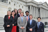 Congressman Haridopolos poses in front of the US Capitol with the summer 2025 internship class
